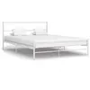Image de Cadre de lit sans matelas blanc métal 140x200 cm