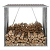Image de Abri de stockage de bois Acier galvanisé 163x83x154 cm Marron