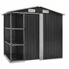 Image de Abri de Jardin avec Etagère Cabine de Stockage Remise à Outils Abri de Rangement Hangar Cour Extérieur Anthracite 47106