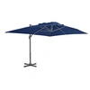 Image de Parasol de jardin en porte à faux et mât en aluminium bleu azur