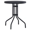 Image de Table de jardin Noir 60 cm Acier et verre