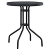 Image de Table de jardin Noir 80 cm Acier et verre