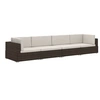 Image de Salon de jardin 4 pcs avec coussins Résine tressée Marron