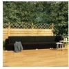 Image de Salon de jardin 4 pcs avec coussins résine tressée noir