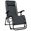 Image de Chaise pliable de terrasse Noir Textilène