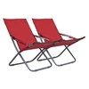 Image de Chaises pliables de plage lot de 2 Tissu Rouge