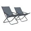 Image de Chaises pliables de plage lot de 2 Tissu Gris