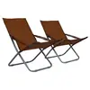 Image de Chaises pliables de plage lot de 2 Tissu Marron47906
