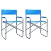 Image de Chaises de metteur en scène 2 pcs Acier Bleu