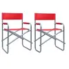 Image de Lot de 2 chaise exterieur pliable H. 79 cm en acier rouge
