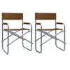 Image de Lot de 2 chaise H. 79 cm empilable pliable en acier exterieur gris
