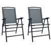 Image de Chaises de jardin pliables lot de 2 Textilène Gris
