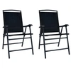 Image de Chaises de jardin pliables lot de 2 Textilène Noir