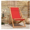 Image de Chaise de plage pliable Bois de teck solide rouge