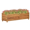 Image de Plantenbak verhoogd 150x40x38 cm gerecycled teakhout en staal47423