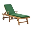 Image de Chaise longue H. 35 cm vert L. 195 cm en teck non pliable