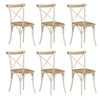 Image de Lot de 6 chaise interieur non pliable H. 84 cm en bois massif blanc