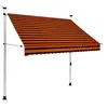Image de Auvent Manuel Rétractable Auvent de Terrasse Banne de Jardin Store de Balcon Auvent d'Extérieur Ombrage des Fenêtres 200 cm Orange et Marron 145836