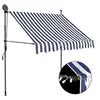 Image de Luifel handmatig uitschuifbaar met LED 100 cm blauw en wit145841