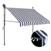 Image de Luifel handmatig uitschuifbaar met LED 150 cm blauw en wit145842