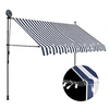 Image de Luifel handmatig uitschuifbaar met LED 300 cm blauw en wit145845
