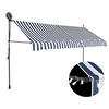 Image de Luifel handmatig uitschuifbaar met LED 350 cm blauw en wit145846