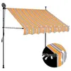 Image de Luifel handmatig uitschuifbaar met LED 150 cm geel en blauw145849