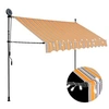 Image de Luifel handmatig uitschuifbaar met LED 250 cm geel en blauw145851