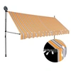Image de Luifel handmatig uitschuifbaar met LED 400 cm geel en blauw145854