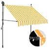 Image de Luifel handmatig uitschuifbaar met LED 100 cm wit en oranje145855
