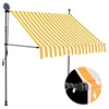 Image de Luifel handmatig uitschuifbaar met LED 150 cm wit en oranje145856