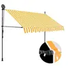 Image de Auvent manuel rétractable avec LED 300 cm Blanc et orange