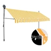 Image de Luifel handmatig uitschuifbaar met LED 400 cm wit en oranje145861