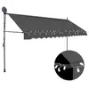 Image de Auvent Manuel Rétractable avec LED Store de Terrasse Auvent de Jardin Auvent de Balcon Extérieur Ombrage des Fenêtres 350 cm Anthracite