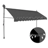 Image de Luifel handmatig uitschuifbaar met LED 400 cm antracietkleurig145868