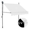 Image de Luifel handmatig uitschuifbaar met LED 100 cm cràmekleurig145869