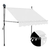 Image de Luifel handmatig uitschuifbaar met LED 150 cm cràmekleurig145870
