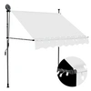 Image de Luifel handmatig uitschuifbaar met LED 200 cm cràmekleurig145871