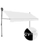 Image de Luifel handmatig uitschuifbaar met LED 350 cm cràmekleurig145874