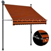 Image de Luifel handmatig uitschuifbaar met LED 150 cm oranje en bruin145877