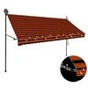 Image de Luifel handmatig uitschuifbaar met LED 300 cm oranje en bruin145880