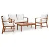 Image de Ensembles de bancs, canapés et tables de jardin bois massif 4 personnes beige 100.0 x 50 x 33 cm 4 pieces