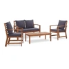 Image de Ensembles de bancs, canapés et tables de jardin bois massif 4 personnes 100.0 x 50 x 33 cm 4 pieces