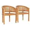 Image de Lot de 2 chaise H. 86 cm empilable non pliable en teck exterieur bois