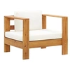 Image de Chaise de jardin - Bois d'acacia solide - Avec coussin crème