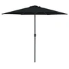 Image de Parasol d'Extérieur et Mât en Aluminium Pare-soleil Parasol de Jardin Patio Terrasse Extérieur Anti-UV Anti-décoloration 270x246 cm Noir