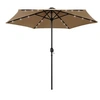 Image de Parasol met LED-verlichting en aluminium paal 270 cm taupe47355