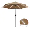 Image de Parasol met LED-verlichting en aluminium paal 300 cm taupe47363