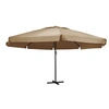 Image de Parasol droit rond mat en aluminium toile en polyester