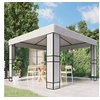 Image de Tonnelle avec Double Toit Belvédère Chapiteau de Jardin Tente de Réception de Patio Pavillon d'Extérieur Terrasse Pique-nique 3x3 m Blanc